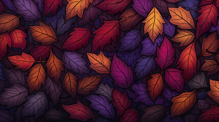 Obraz premium mixed colored leaves wallpaper design