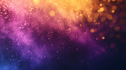 Obraz premium Luxurious abstract purple and gold glitter illustration background, colorful bokeh concept illustration