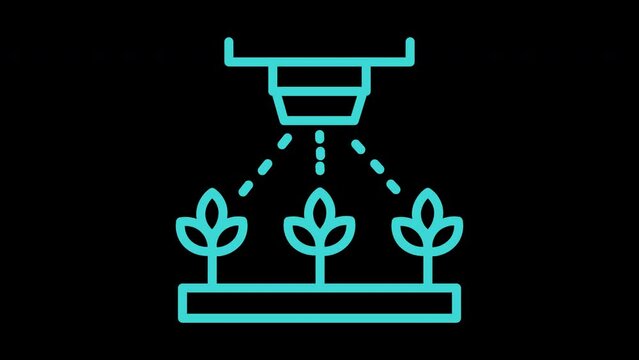 Agriculture Garden Water Line Animated Icon