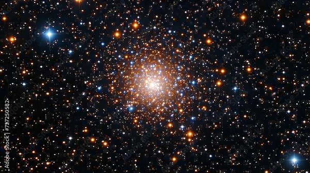 Fototapete realistic portrayal of the hercules globular cluster, showcasing its densely packed stars and globul
