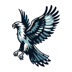 Fototapeta premium Wild animal bird of prey, raptor bird vector design illustration, hawk eagle falcon logo flat design template isolated on white background