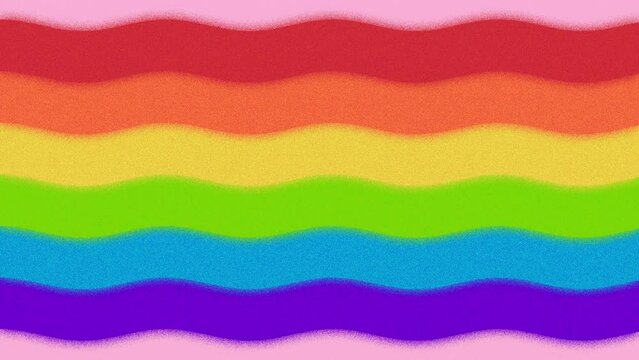 Pride Banner with LGBTQ Rainbow Flag Wave. Pride Month Web Banner Vector animation. Pride Rainbow Flag Wave Design Element with gradient noise effect for cutting or overlaying on video. LGBTQ+ Pride