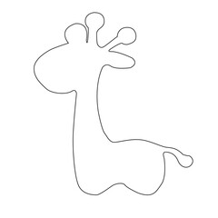 Simple animal single line drawing