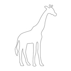 Simple Giraffe animal single line drawing