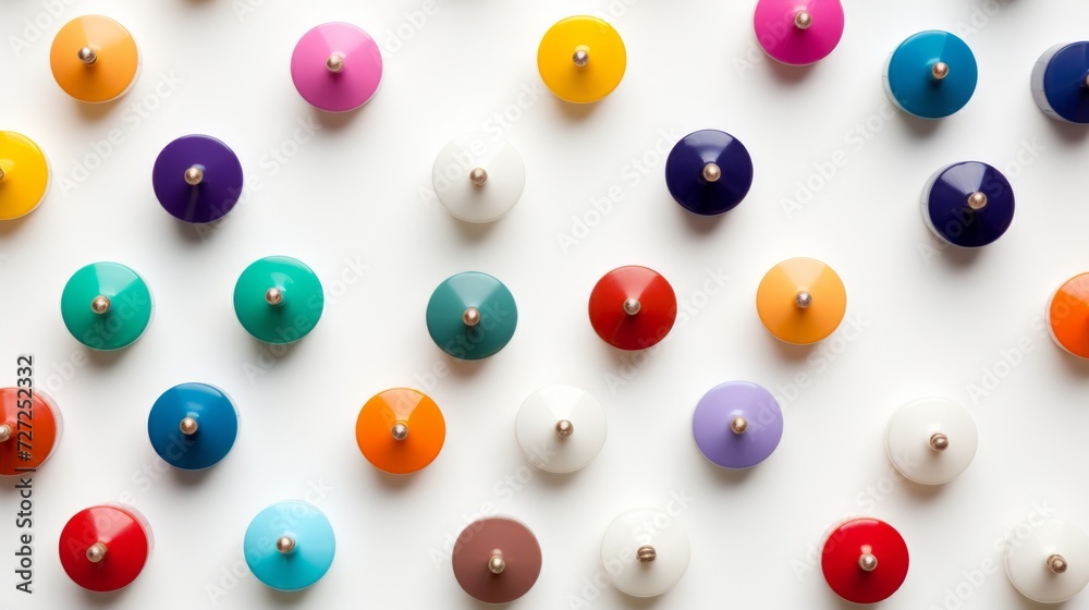 Aufkleber Several colorful push pins arranged randomly Generative AI