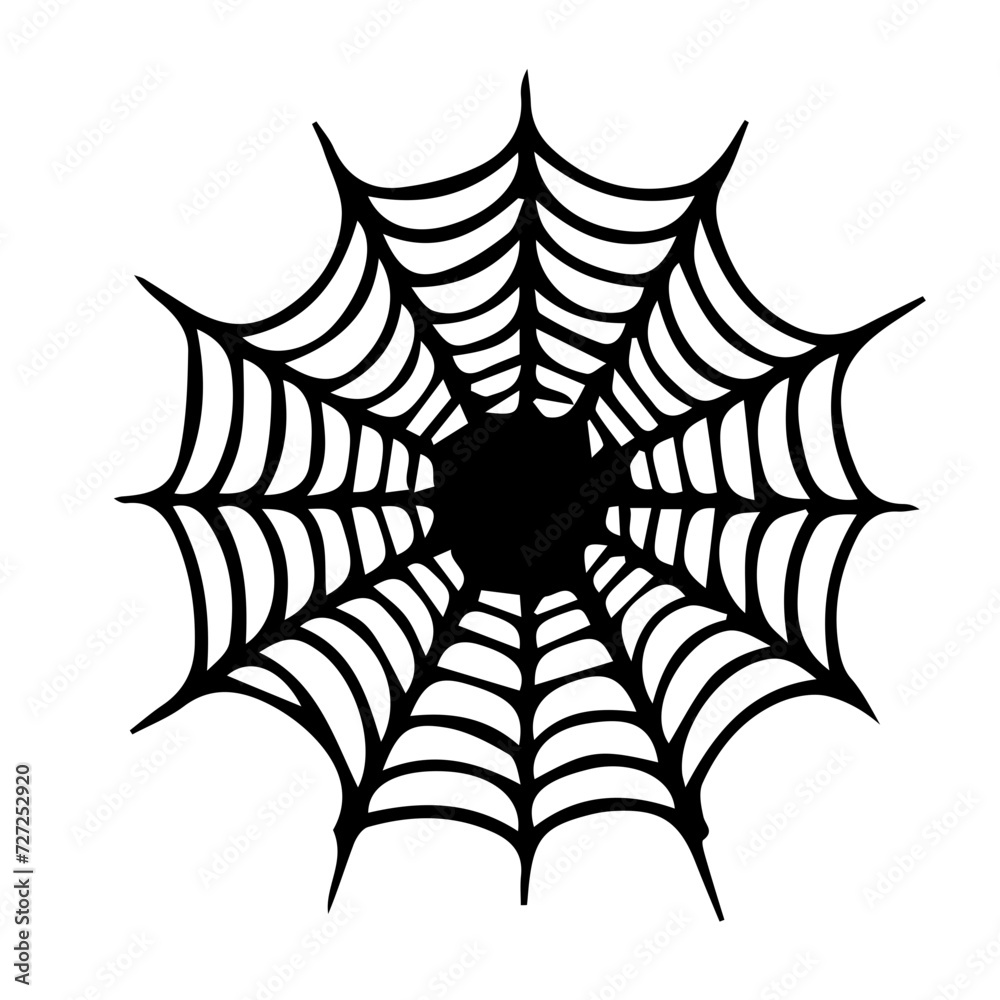 Wall mural spider web set isolated