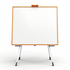 Stock image of a whiteboard on a white background, functional, brainstorming and planning tool Generative AI