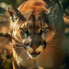 Cougar with angry face