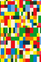 Geometric Harmony, A Mosaic of Colorful shapes