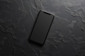 black phone with a blank screen mock-up  - obrazy, fototapety, plakaty