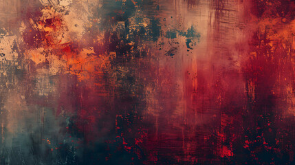 Abstract Painting With Red and Blue Colors