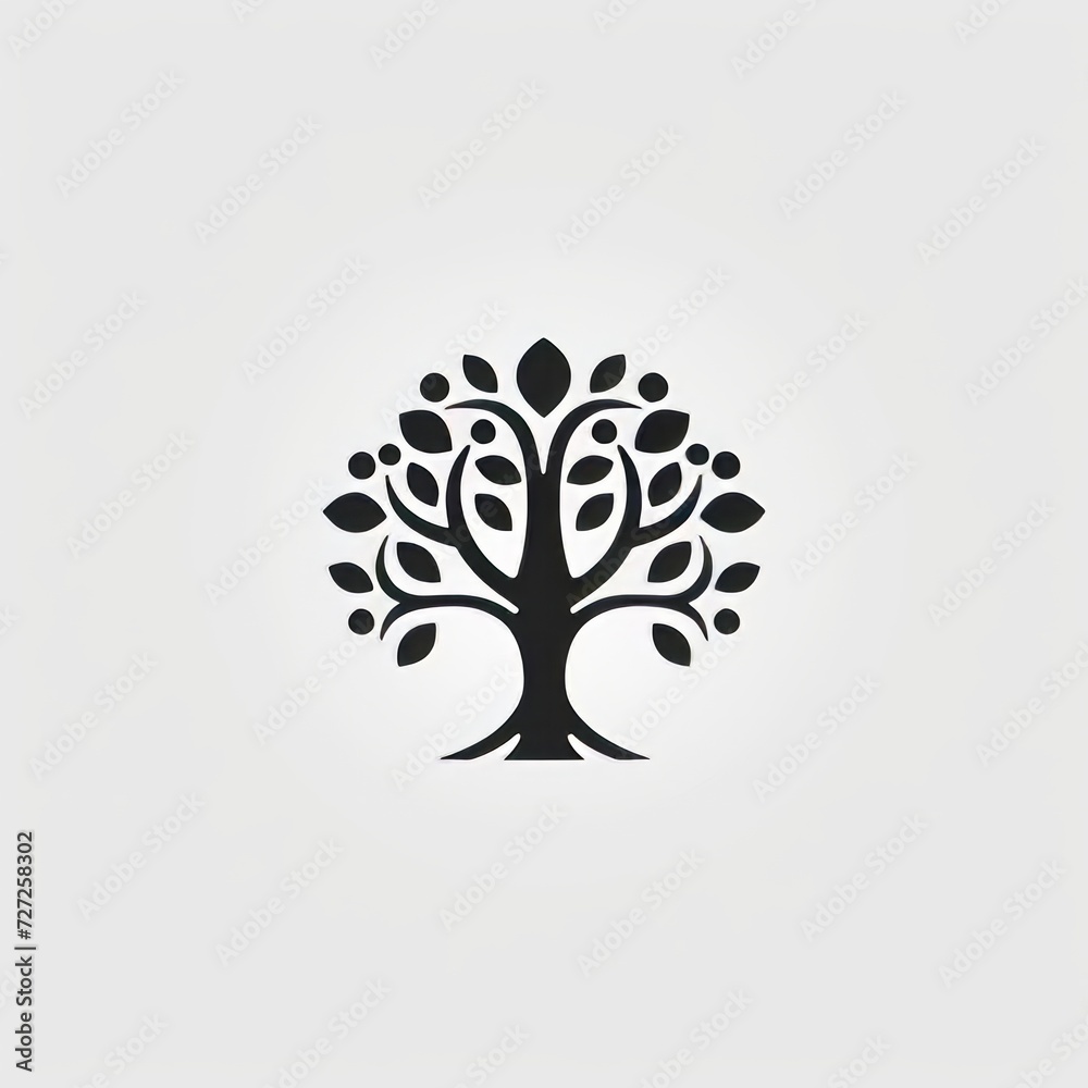 Poster flat tree icon Generative AI