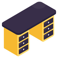 An icon design of chest of drawers 