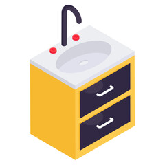 Modern design icon of washbasin