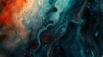 Abstract Painting With Blue, Red, and Orange Colors