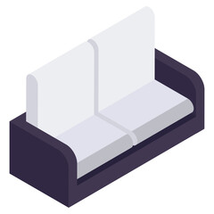 Modern design icon of double sofa