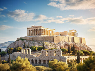 "The Acropolis in Athens, Greece, showcasing its iconic ruins with majestic grandeur."