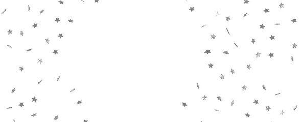 Seamless pattern with small silver stars on white background.
