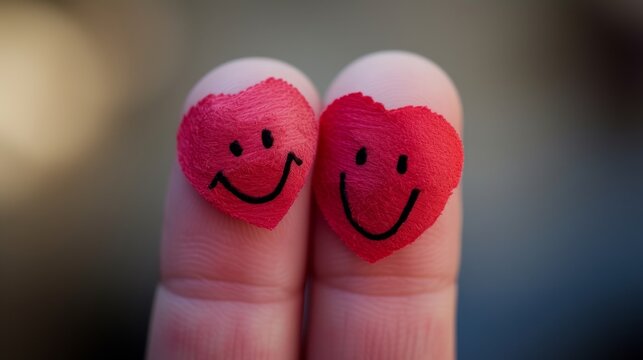 finger smileys with heart