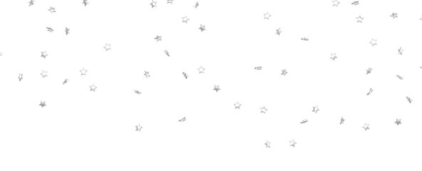 sparkling Christmas confetti falling isolated on white