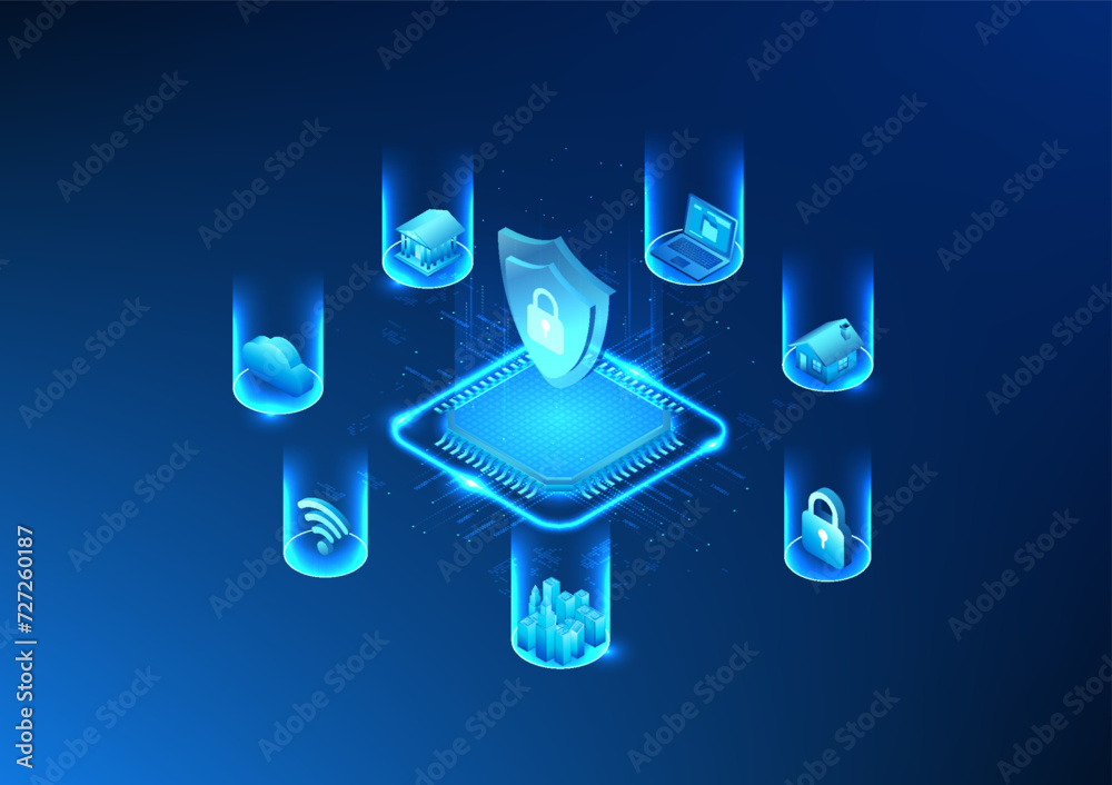 Poster microchip technology is a digital processing system with cyber security. it is to prevent theft and 