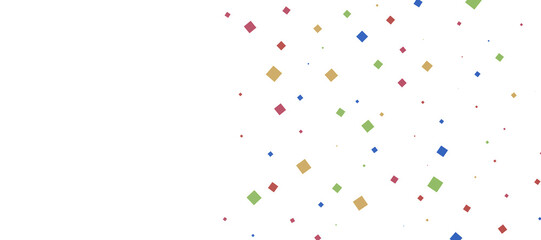 Multicolored paper confetti on transparent background. Realistic confetti flying. Colorful scattered items to holiday decorations.