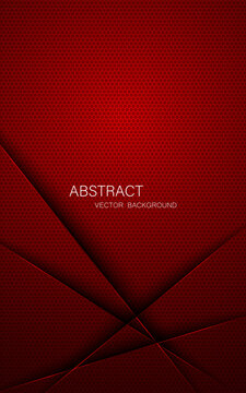 Abstract red steel mesh background with red glowing lines with free space for design. Modern technology innovation concept background. Perforated dark red metal sheet for background image.	