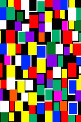 Geometric Harmony, A Mosaic of Colorful shapes