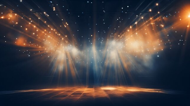 The background filled with concert lights creates a grand and special atmosphere. Colorful light spreads beautifully to bring liveliness to the concert.The hot and energetic atmosphere will excite you - Powered by Adobe