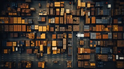 Aerial View of Storage Warehouse Generative AI