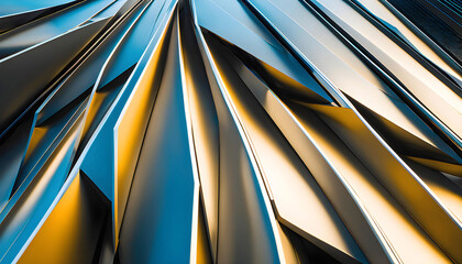 Abstract sci-fi exterior side wall panels design, pure light color,