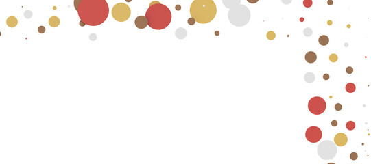  Colorful assorted confetti with serpentine on white