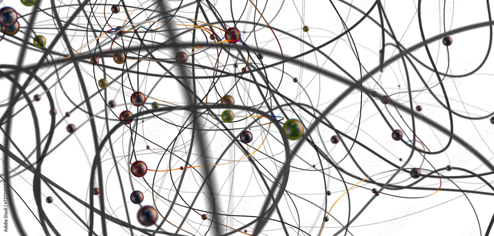 Aufkleber network shape. abstract 3d render