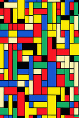 Geometric Harmony, A Mosaic of Colorful shapes