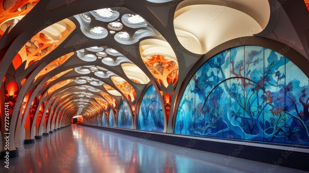 Poster metro station concept generative ai