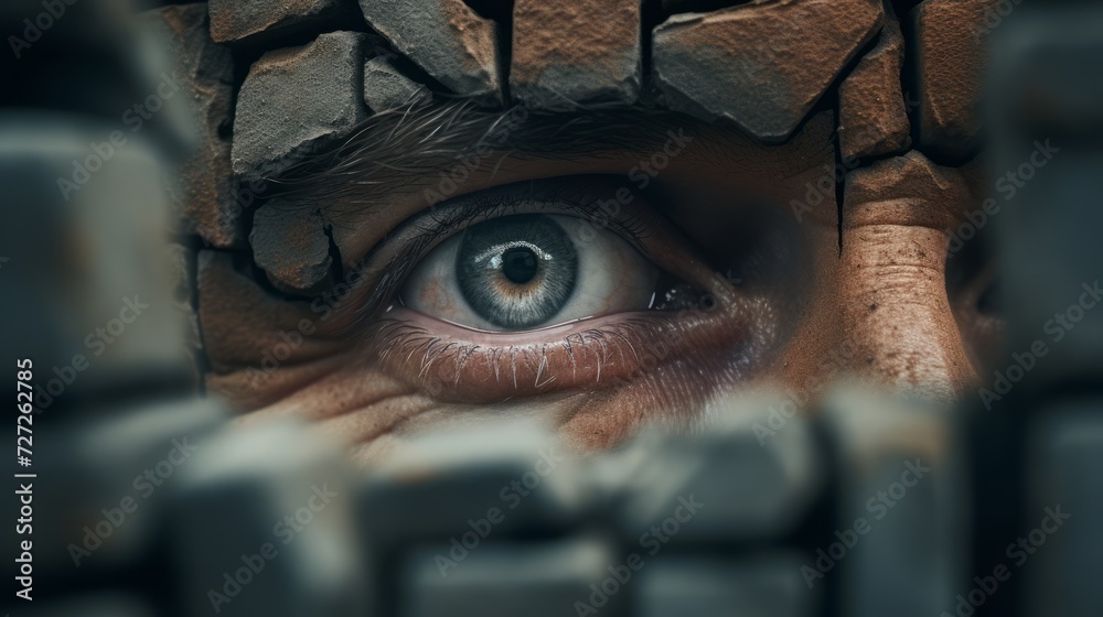 Poster Close-up of a builder laying bricks, precise workmanship, construction site backdrop with tools visible Generative AI