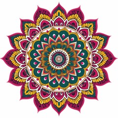 mandala ornament round in ethnic style on white background