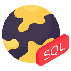 An isometric icon design of global sql 