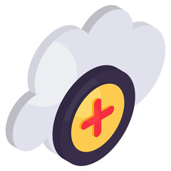 A creative design icon of add cloud
