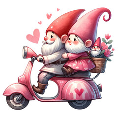 Valentines Gnome clipart bundle, Valentines clipart, Valentines png graphics, Gnome sublimation, Clipart for kids, Car - Bike - Truck, heart