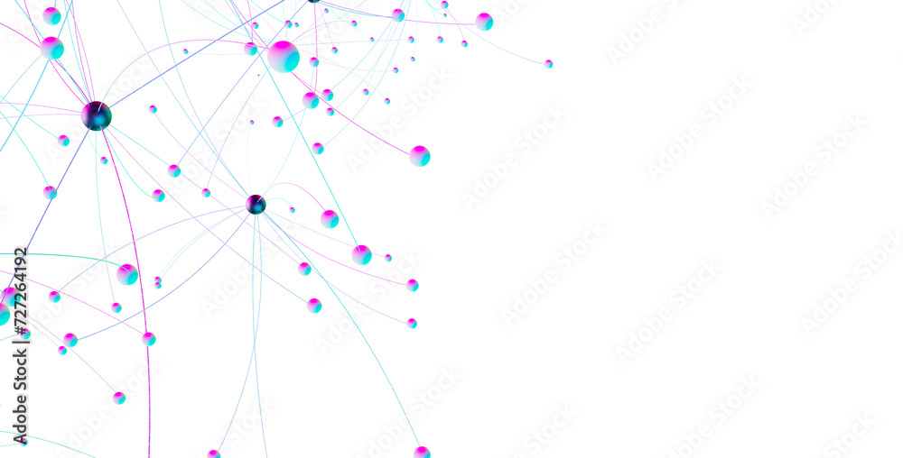 Poster Abstract digital background of points and lines. Glowing plexus. Big data. Network or connection.
