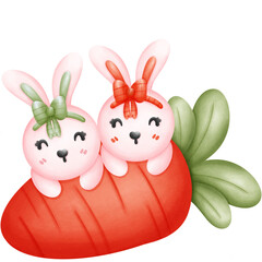 Rabbit holding a carrot