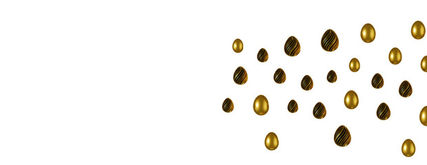 3d rendering of Easter glitter and black eggs