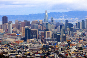 San Francisco, California: View of San Francisco skyline from Twin Peaks