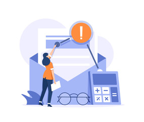 Bill,People holding long bill,debts and loans,eading letter from collection agency and carrying debt