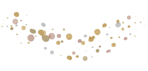 Radiant Festivity: Spectacular 3D Illustration Showcasing Radiating gold Confetti