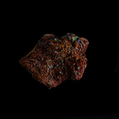 Colored Minerals close-up on a black background