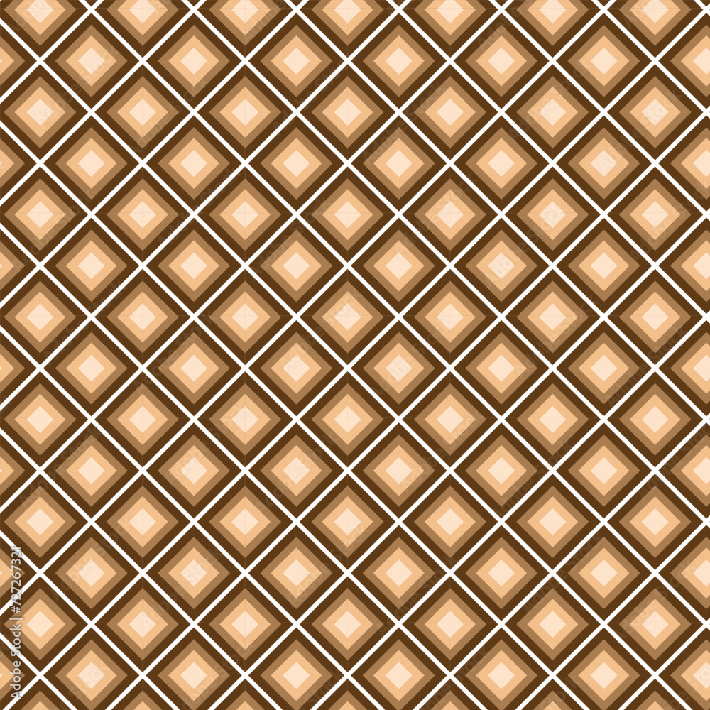 Poster abstract seamless repeatable brown rectangle pattern.