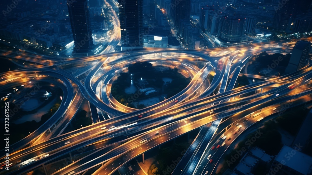 Aufkleber a time-lapse sequence capturing the city's traffic flow, from bustling highways to local streets. ge