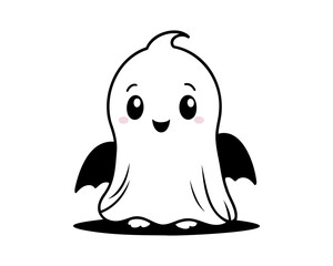 cute halloween ghost line art, baby ghost, holloween, valentine, scary, spooky, spook